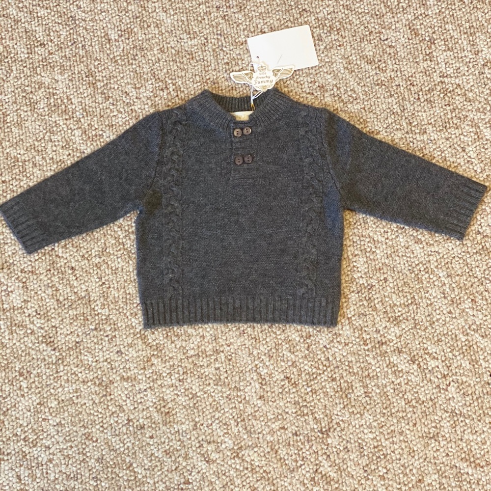 French Yummy Charcoal Cable Sweater